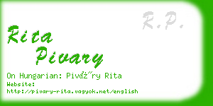 rita pivary business card